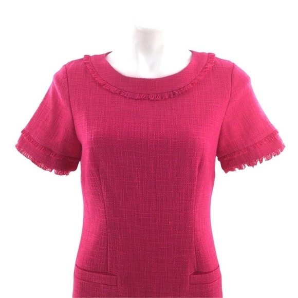 Karl Lagerfeld Paris Pink Tweed Eyelash Dress - Picture 7 of 12